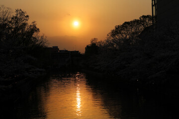 京都市の夕暮れ