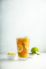 Traditional iced tea with lime
