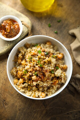 Healthy quinoa pilau with chickpeas