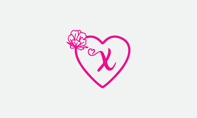 Love logo sign letters with name and valentines day and dating logo vector. love and heart monogram for love romantic passion or wedding day design.