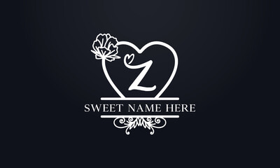 Love logo sign letters with name and valentines day and dating logo vector. love and heart monogram for love romantic passion or wedding day design.