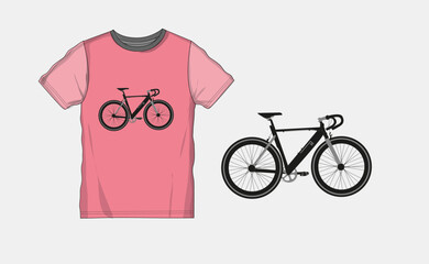 Bicycle tattoo art. Symbol of travel, tourism, adventure, t-shirt design