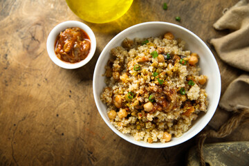 Healthy quinoa pilau with chickpeas