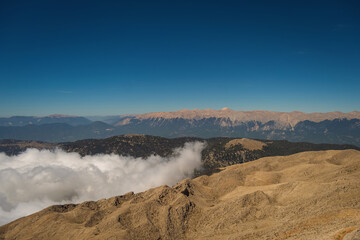 Clouds and blue sky over the mountains