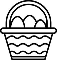 Easter Egg basket Vector Icon which is suitable for commercial work and easily modify or edit it
