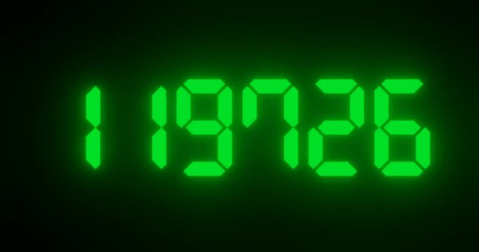 digital LED display with random and fast changing numbers for password or figures
