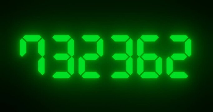 digital LED display with random and fast changing numbers for password or figures