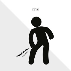 Knee pain vector icon illustration sign