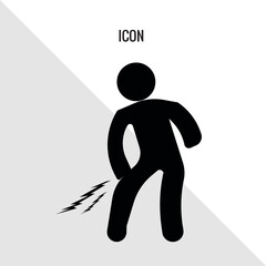 Knee pain vector icon illustration sign