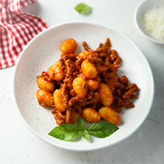 Potato gnocchi with Bolognese sauce