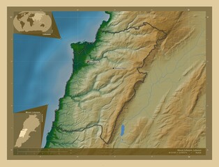Mount Lebanon, Lebanon. Physical. Labelled points of cities