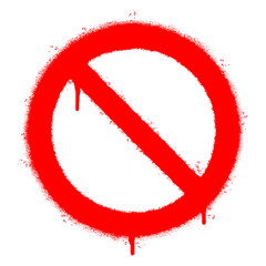 Spray Painted Graffiti No Sign icon Sprayed isolated with a white background. graffiti No Sign symbol with over spray in red over white. Vector illustration. © Doa Bunda
