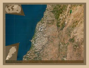 South, Lebanon. Low-res satellite. Major cities