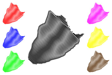 Beata island (Dominican Republic, Cenrtal America, Caribbean islands) map vector illustration, scribble sketch Beata map