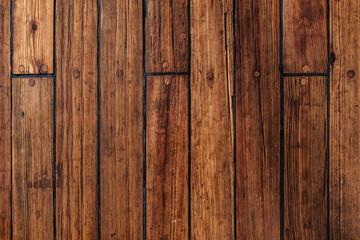 Detail shot of the wooden deck of a sailing ship