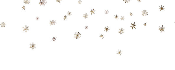 With Realistic Snowflakes Overlay On Light Silver Backdrop. Xmas Holidays