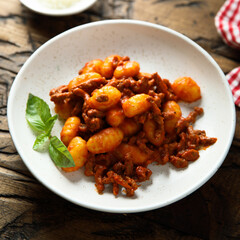 Potato gnocchi with Bolognese sauce