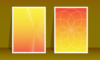 Gradient minimalist shape poster template