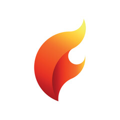Letter F Logo Fire