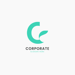 minimalist letter c logo design template