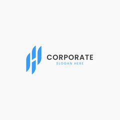 minimalist letter h logo design template