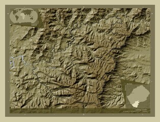 Quthing, Lesotho. Labelled points of cities