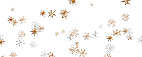 Christmas background design of snowflake and snow falling in the winter 3d illustration