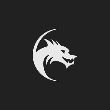 dragon silhouette illustration sign design