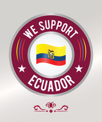 Obraz premium Soccer Fan Badge Flag for Supporting Ecuador