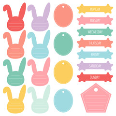 Cute paper notes. Stationary set. Scrapbook notes and cards.Printable planner stickers. To Do List note. Template for your message. Decorative planning element. Vector illustration.