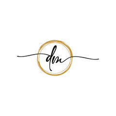 Obraz premium Letter D M Initial Beauty Logo Template