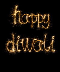 Happy Diwali Sparkles firecrackers text