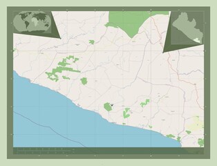 Grand Kru, Liberia. OSM. Major cities