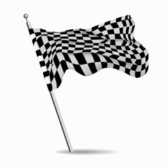 Checkered Flag, old-style vector isolated