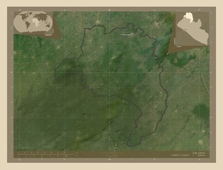 Lofa, Liberia. High-res satellite. Labelled points of cities