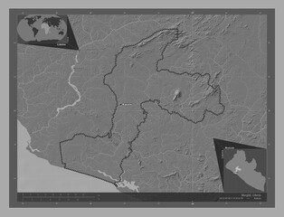 Margibi, Liberia. Bilevel. Labelled points of cities