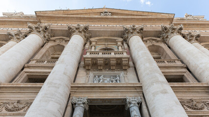 Papal terrace of Saint peter basilica in Vatican City on October 2022