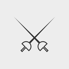 Fencing sword vector icon illustration sign