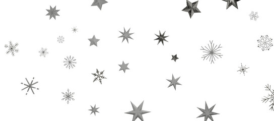 Christmas background design of snowflake and snow falling in the winter 3d illustration