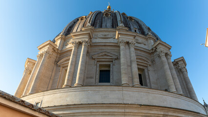 Dome of Saint peter basilica in Vatican City on October 2022