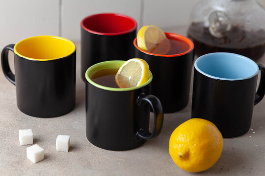 Colorful Mugs Of Tea