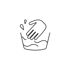 Hand wash icon line symbol. Isolated vector illustration of hand wash icon sign concept for your web site