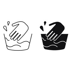 Hand wash icon line symbol. Isolated illustration of hand wash icon sign concept for your web site