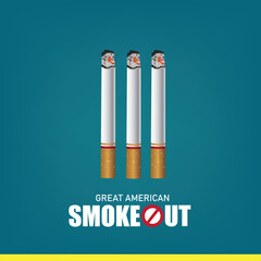 Vector illustration of Great American Smokeout. Simple and Elegant Design