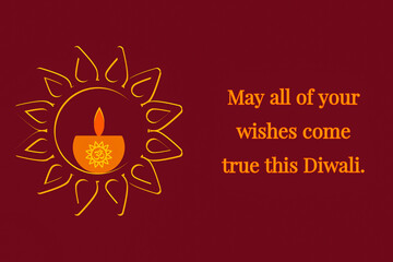 Happy Diwali greeting card with blank copy space for your text message, graphic design illustration wallpaper, festival celebration template, christmas greeting card with candle