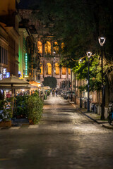 Fototapeta na wymiar street in Rome at night