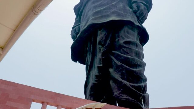 statue of unity the world tallest statue with bright sky at day from different angle