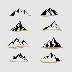 mountain silhouettes vector bundle DESIGN for logo.