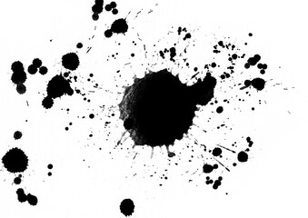 black ink splat on transparent background clip art clipart - obrazy, fototapety, plakaty