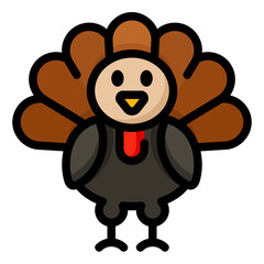 Fototapeta premium turkey line color icon